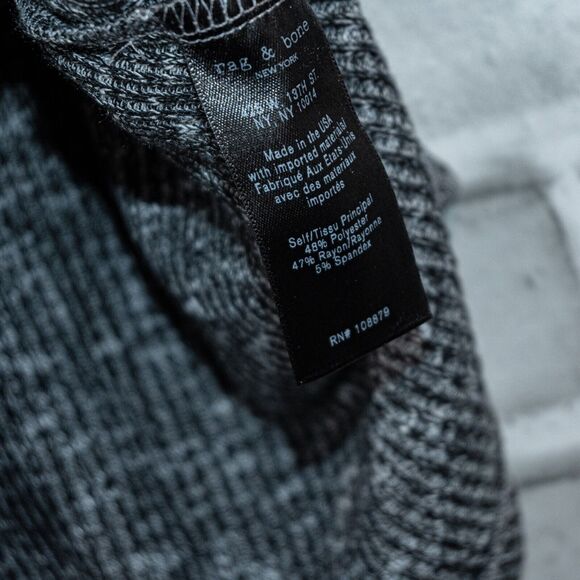 Rag & Bone Women's scoop Vneck Pullover in gray ribbed size XS - Picture 6 of 9